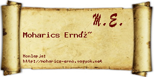 Moharics Ernő névjegykártya